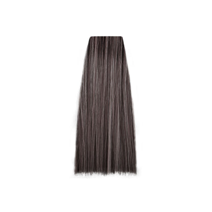 Dark brown hair swatch with subtle ash tones, ideal for professional salon coloring and beauty treatments.