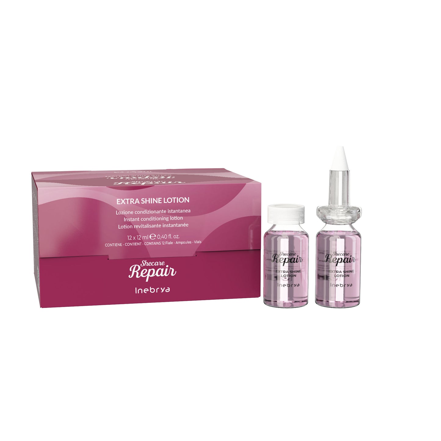 Shecare Repair Extra Shine Lotion 12-pack with ampoules for instant hair conditioning and shine
