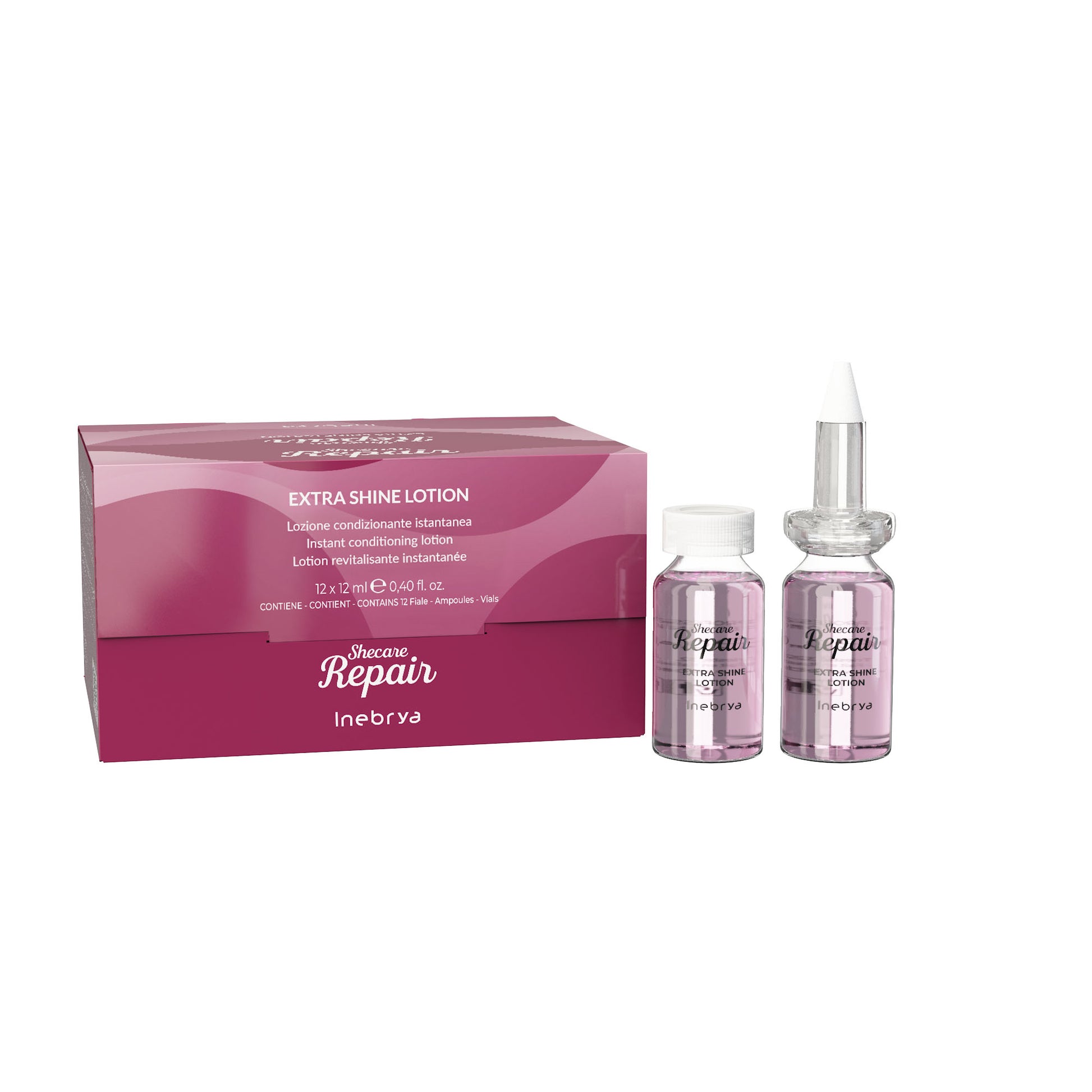 Shecare Repair Extra Shine Lotion 12-pack with ampoules for instant hair conditioning and shine