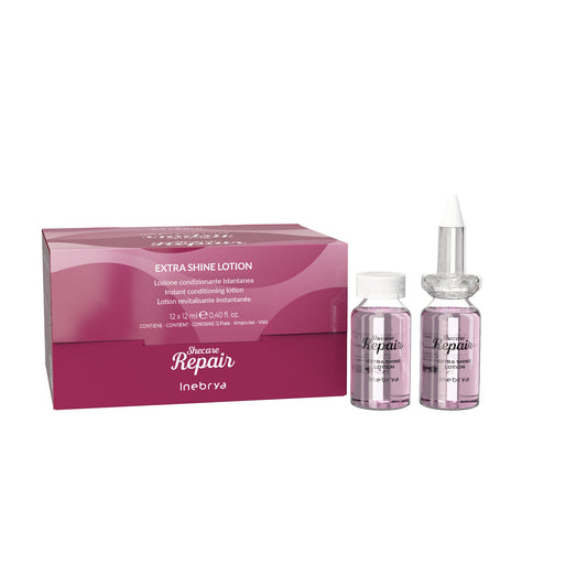 Shecare Repair Extra Shine Lotion 12-pack with ampoules for instant hair conditioning and shine