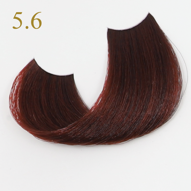 Rich mahogany hair swatch shade 5.6 for professional coloring