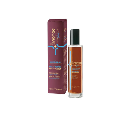 Linange Spa Moringa Oil Multi-Action Elixir for Light & Bright Hair, 100ml bottle with packaging
