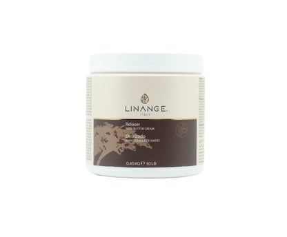 Linange Italy Relaxer Shea Butter Cream for hair care, 1 lb jar with natural ingredients