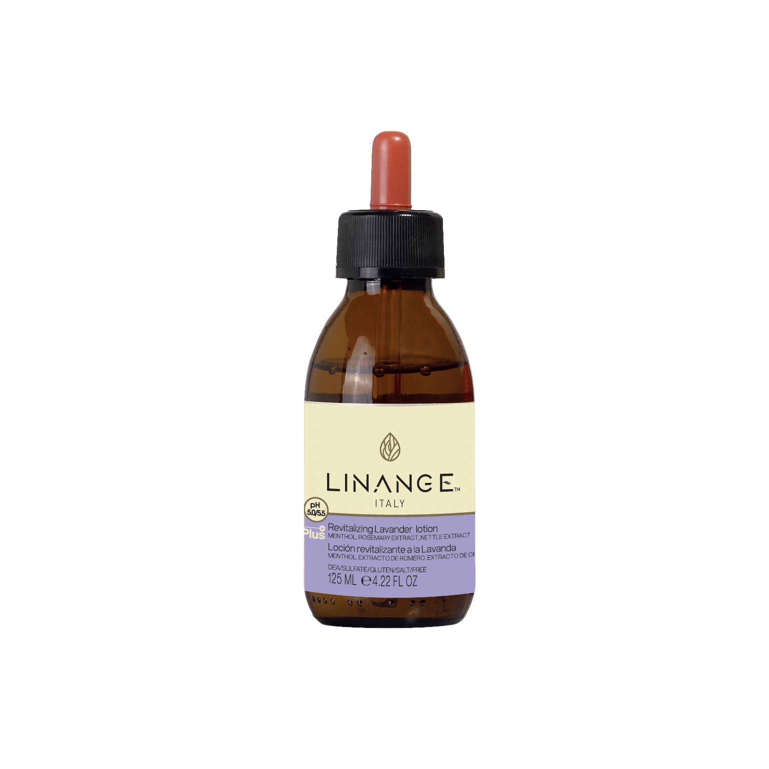 Linange Italy Revitalizing Lavender Lotion with dropper, 125ml, sulfate-free, pH balanced, for European beauty skincare