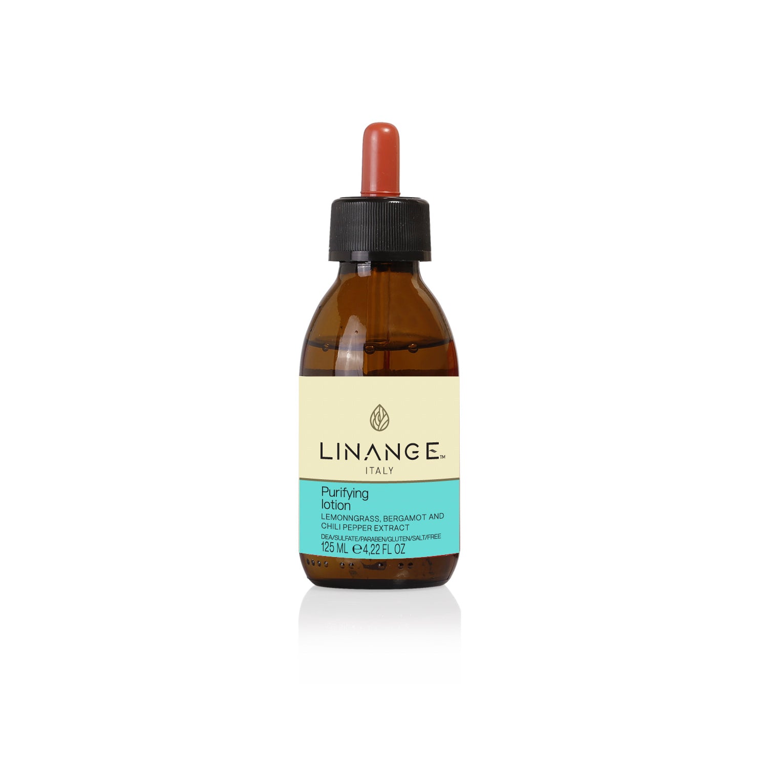 Linange Italy Purifying Lotion with lemongrass, bergamot & chili pepper extract, 125ml