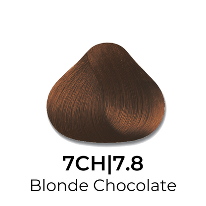 Blonde Chocolate hair color swatch 7CH|7.8 for salon or home use