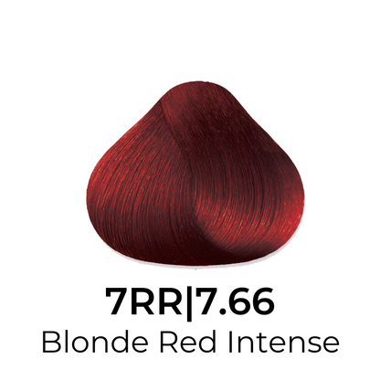 Blonde Red Intense hair color swatch 7RR|7.66, vibrant red tone for salon use