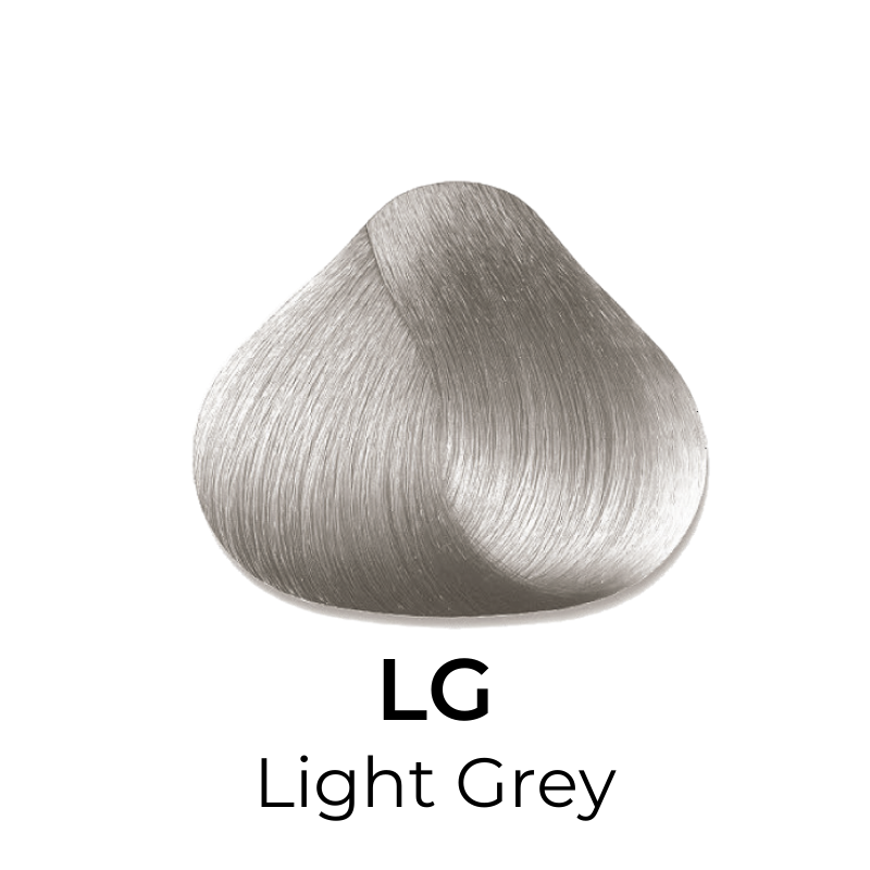 Light Grey hair color swatch, LG shade for professional salon use