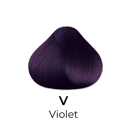 Violet hair color swatch, deep purple shade for beauty styling
