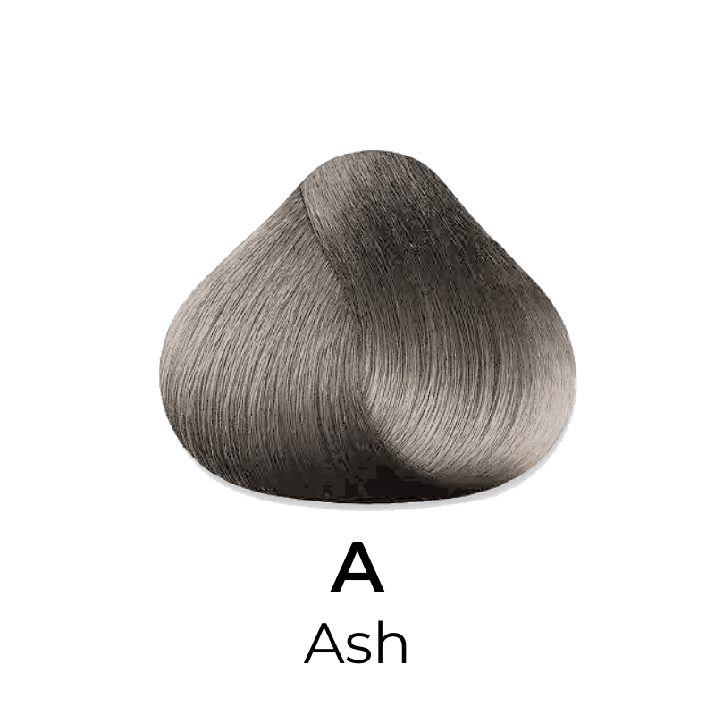 Ash hair color swatch, sleek gray tone for beauty styling