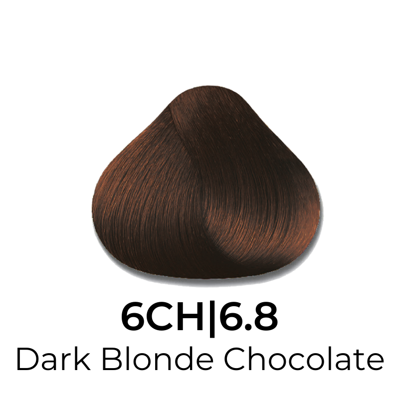 Dark Blonde Chocolate hair color swatch 6CH|6.8 for salon or home use