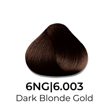 Dark Blonde Gold hair color swatch 6NG|6.003 for salon use