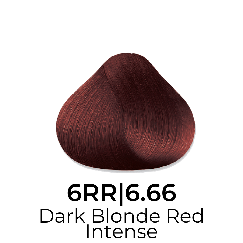 Dark Blonde Red Intense hair color swatch 6RR|6.66 for salon or home use
