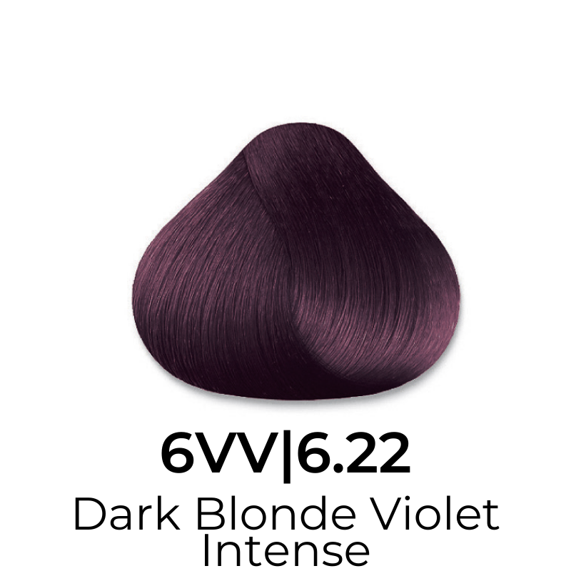 Dark Blonde Violet Intense hair color swatch 6V/6.22 for salon or home use