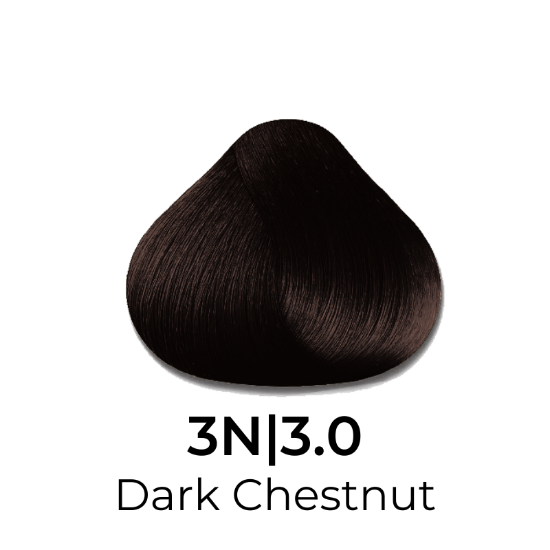 Dark Chestnut hair color swatch 3N|3.0 for beauty styling