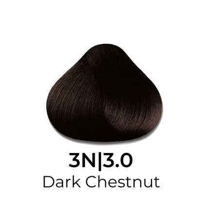 Dark Chestnut hair color swatch 3N|3.0 for beauty styling
