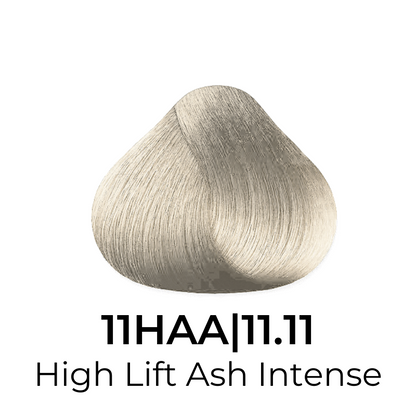 High Lift Ash Intense hair color swatch 11HAA | 11.11, ultra-light ash blonde shade for bold transformations