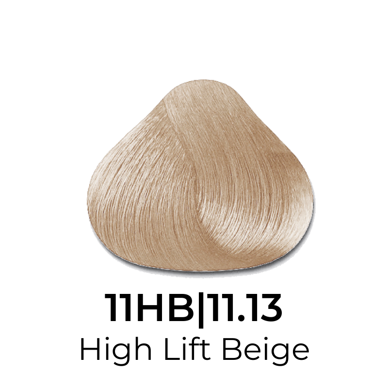 11HB 11.13 High Lift Beige hair color swatch for salon use, ultra-light blonde tone