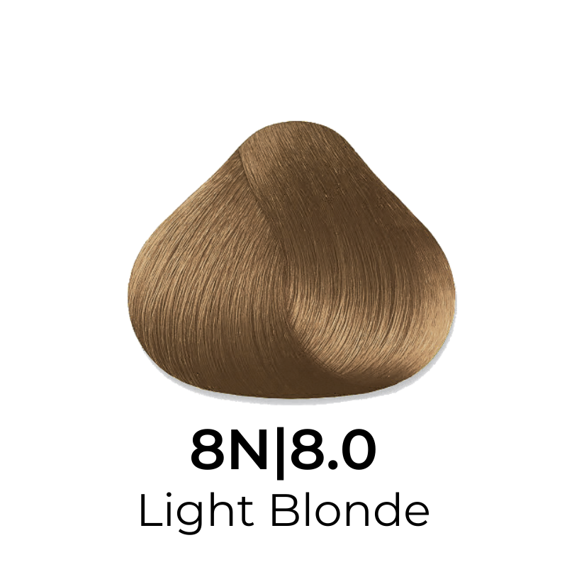 Light Blonde hair color swatch 8N|8.0 for beauty styling
