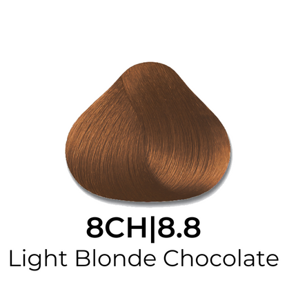 Light Blonde Chocolate hair color swatch 8CH|8.8 for salon or home use