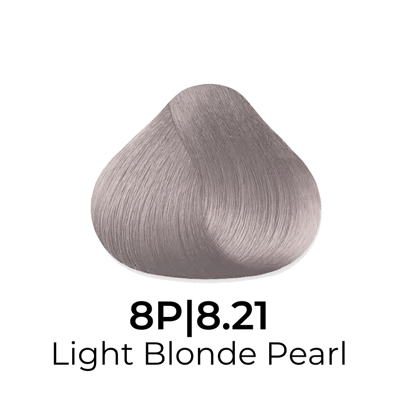 Light Blonde Pearl hair color swatch 8P|8.21 for salon or home use