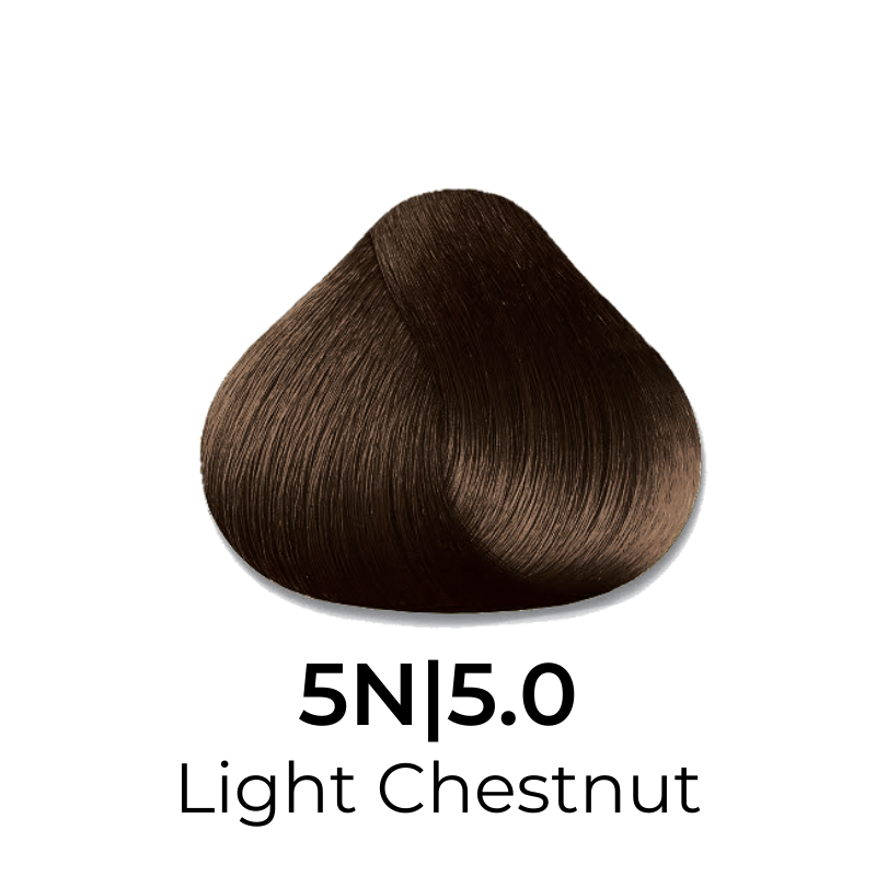 Light Chestnut 5N/5.0 hair color swatch for beauty styling