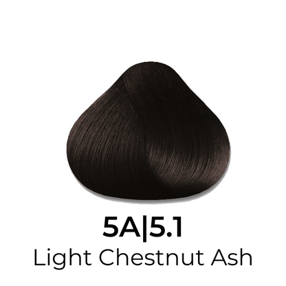 Light Chestnut Ash hair color swatch 5A|5.1 for salon or home use