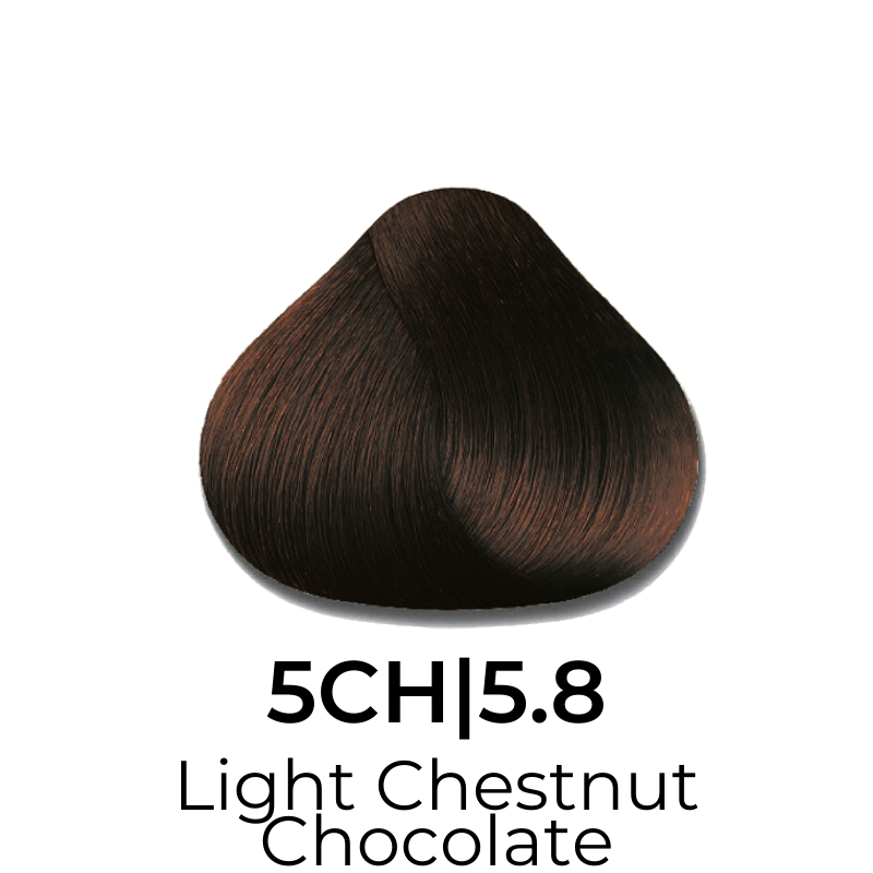 Light Chestnut Chocolate hair color swatch 5CH|5.8 for salon or home use