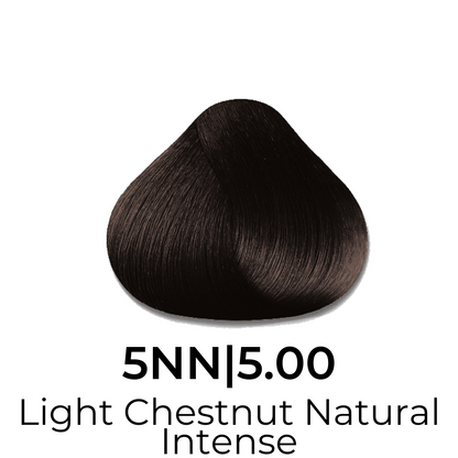 Light Chestnut Natural Intense 5NN 5.00 hair color swatch for salon or home use