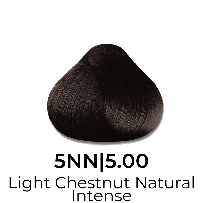 Light Chestnut Natural Intense hair color swatch 5NN|5.00 for salon or home use