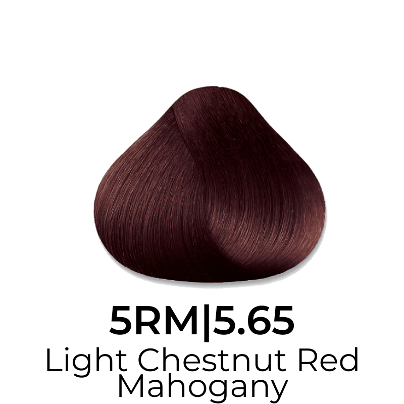Light Chestnut Red Mahogany hair color swatch 5RM|5.65 for salon or home use