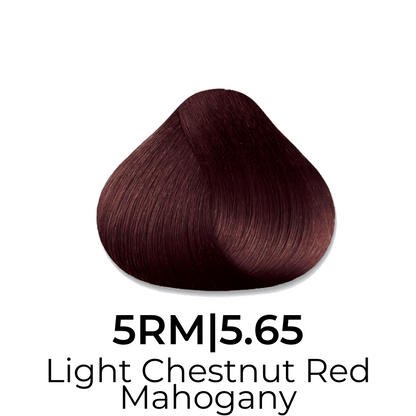 Light Chestnut Red Mahogany hair color swatch 5RM|5.65 for salon or home use