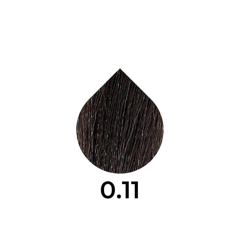 Dark brown hair color swatch 0.11 for professional salon use