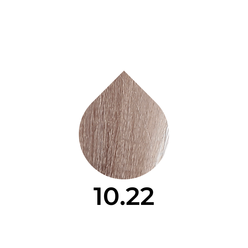Hair color swatch 10.2, light ash brown tone for European beauty styling