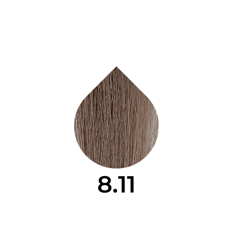 Hair color swatch 8.1 light ash brown for salon use
