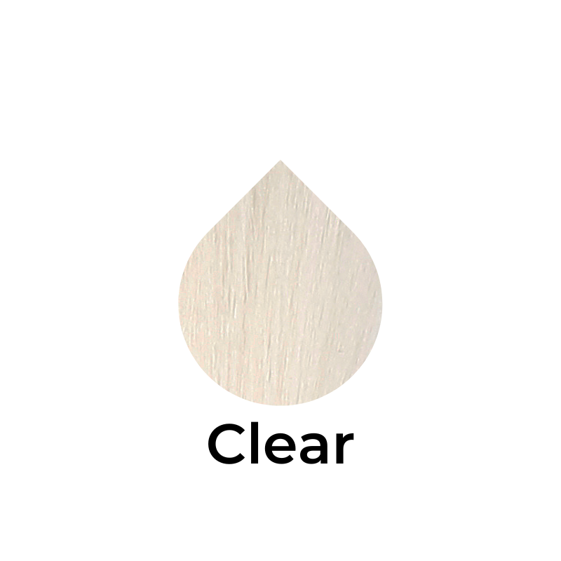 Clear pearl shimmer cosmetic drop with 'Clear' text, ideal for beauty products and European beauty concepts.