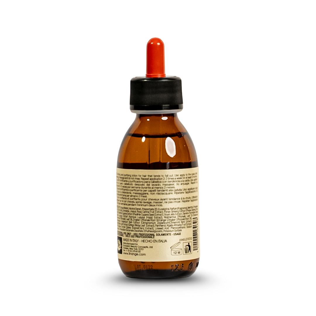 Linange Energyplex Stimulating Lotion 125ml Bottle Back Label