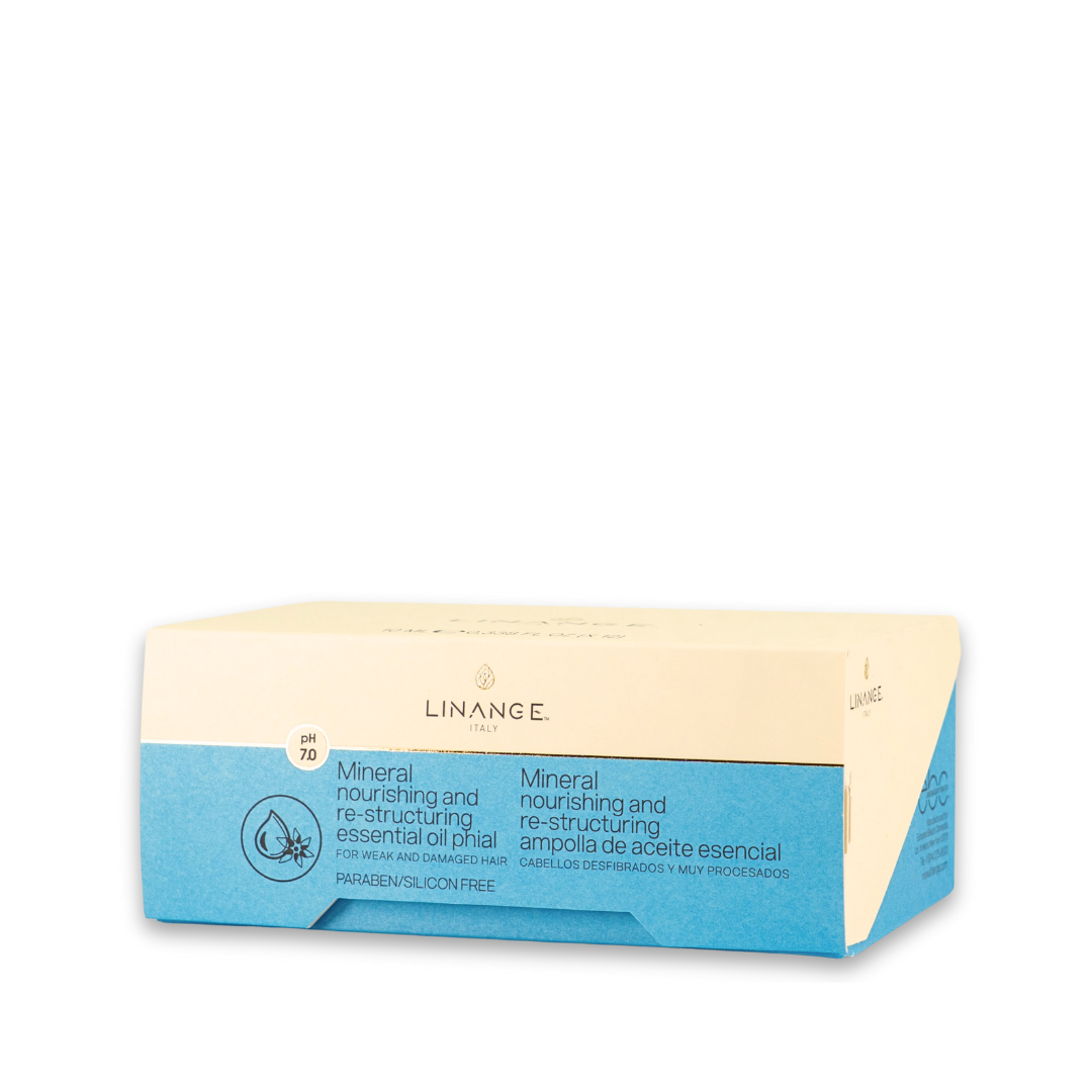 Linange Italy mineral nourishing hair ampoule for weak damaged hair, paraben & silicon free