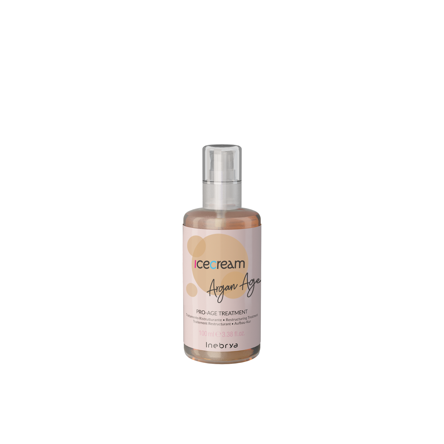 Icecream Argan Age Pro-Age Treatment 100ml bottle with spray pump, anti-aging hair care
