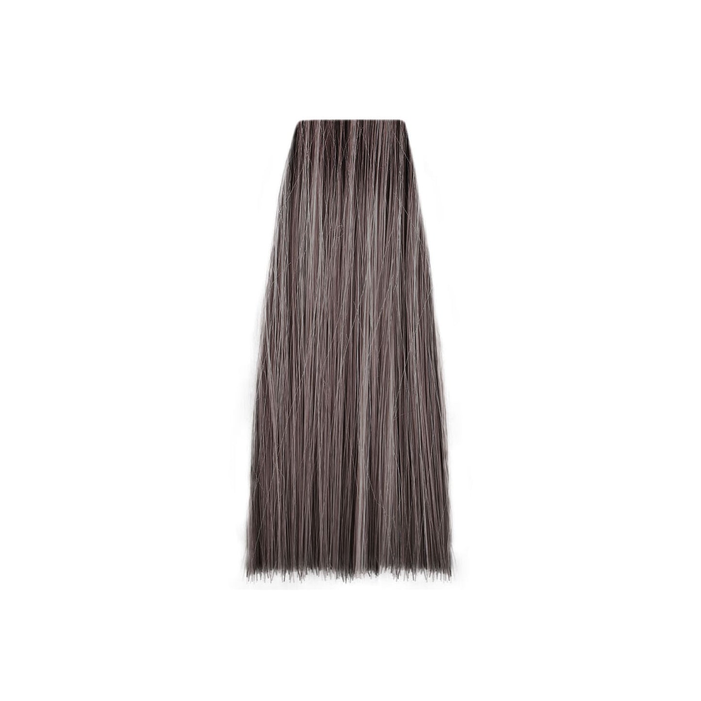 Smooth ash brown hair swatch for professional coloring, showcasing sleek texture and tone