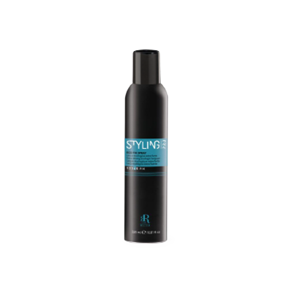 Black can of styling eco fix spray for strong hold hair styling, 325ml