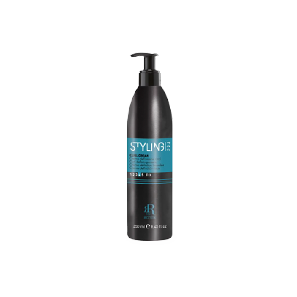Styling RX Curl Cream for defined curls, 250ml black pump bottle with teal label