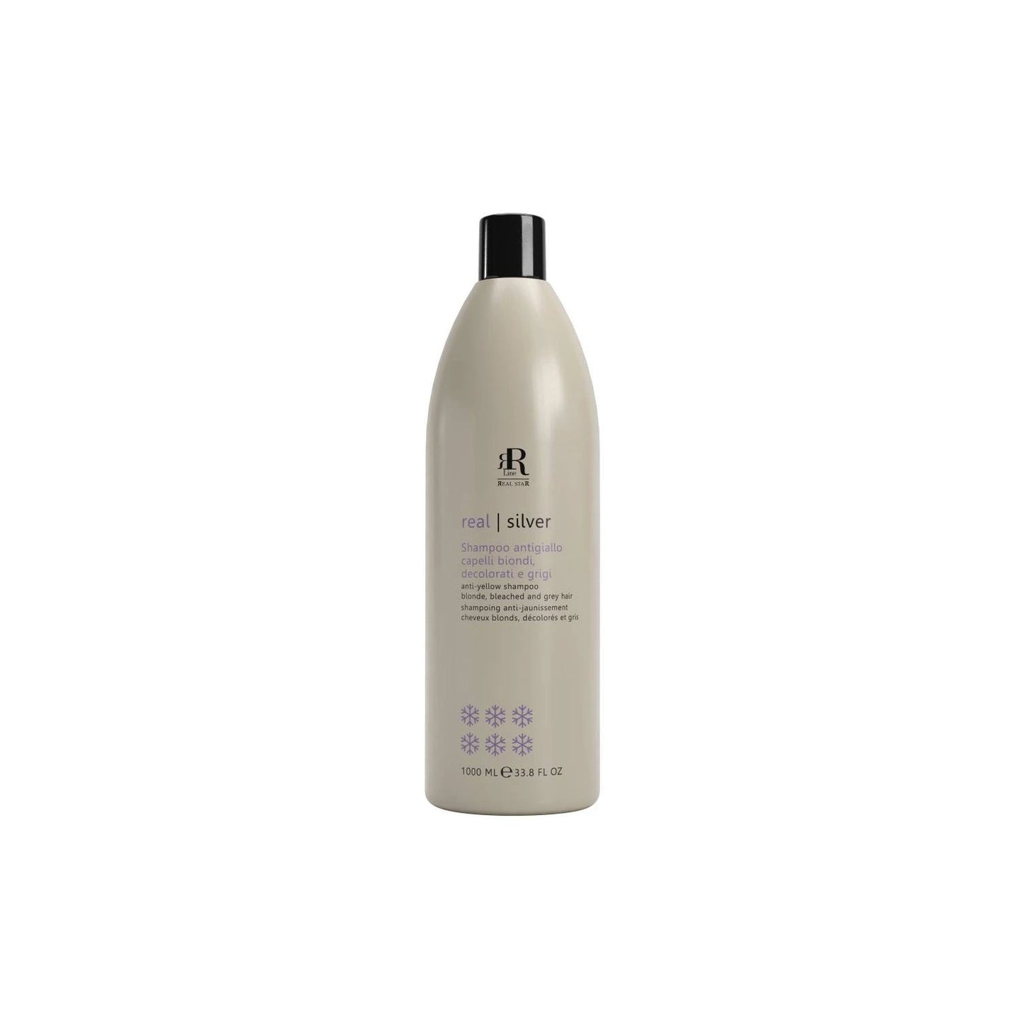 Real Silver anti-yellow shampoo for blonde, bleached & grey hair - 1000ml bottle