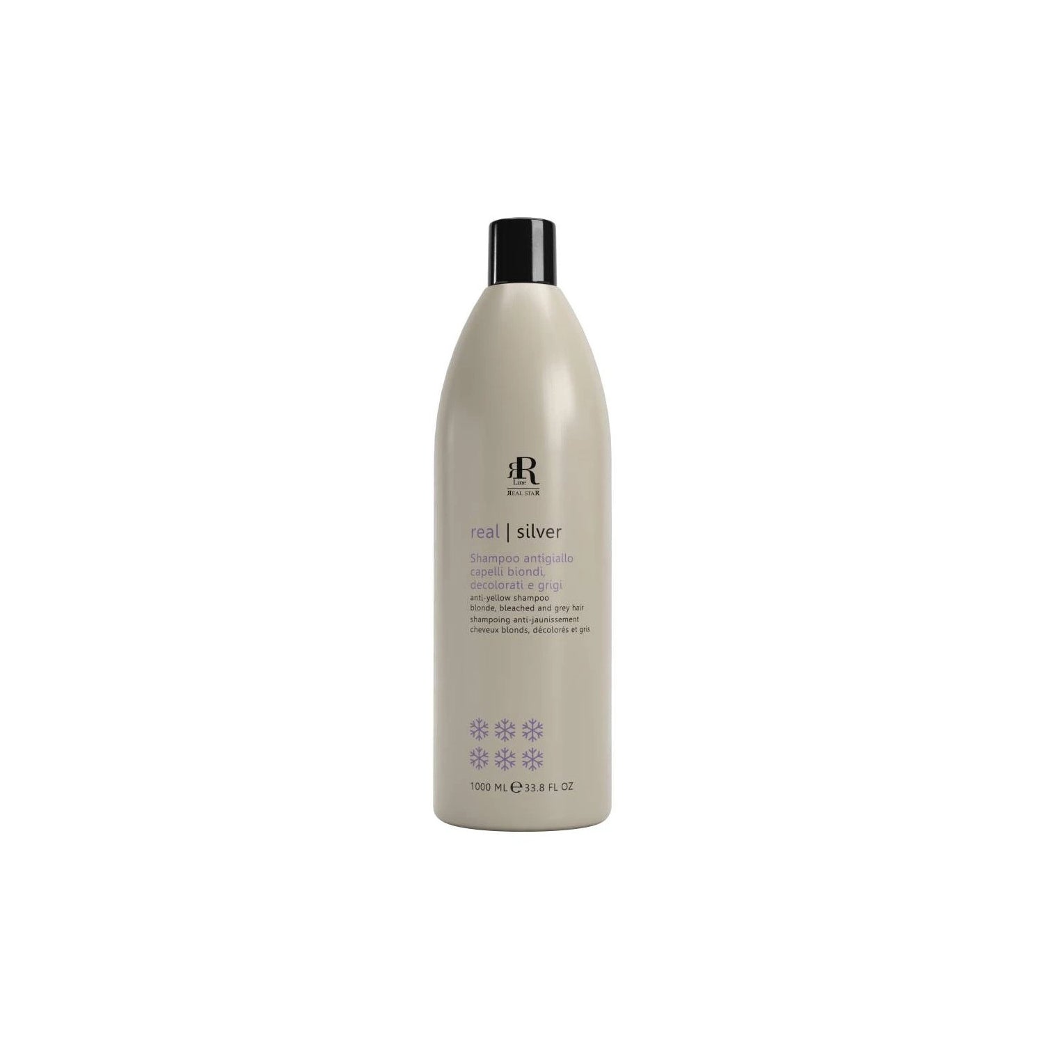 Real Silver anti-yellow shampoo for blonde, bleached & grey hair - 1000ml bottle