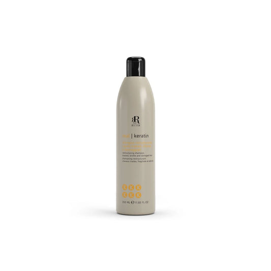 Real Keratin restructuring shampoo for treated, brittle, and damaged hair in 350ml bottle