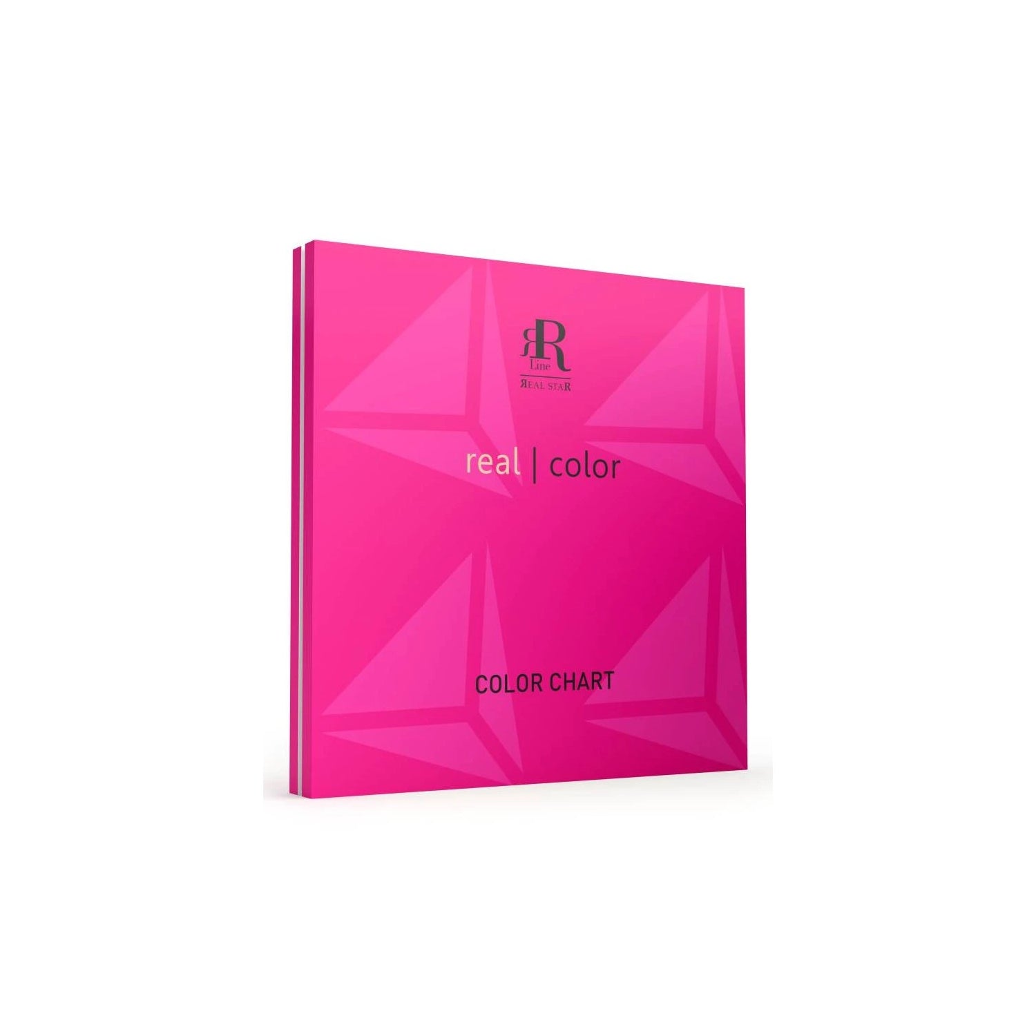 Real Color Chart by Real Star Line, vibrant pink cover with geometric star design for beauty professionals