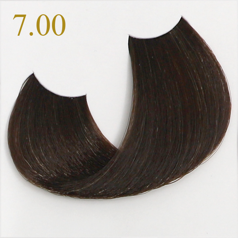 Dark brown hair extension swatch, shade 7.00, for beauty styling and color matching