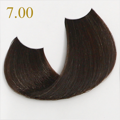 Dark brown hair extension swatch, shade 7.00, for beauty styling and color matching