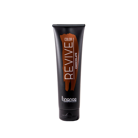 Revive Color Chocolate hair dye tube by Linange, advanced hair technology for salon-quality color