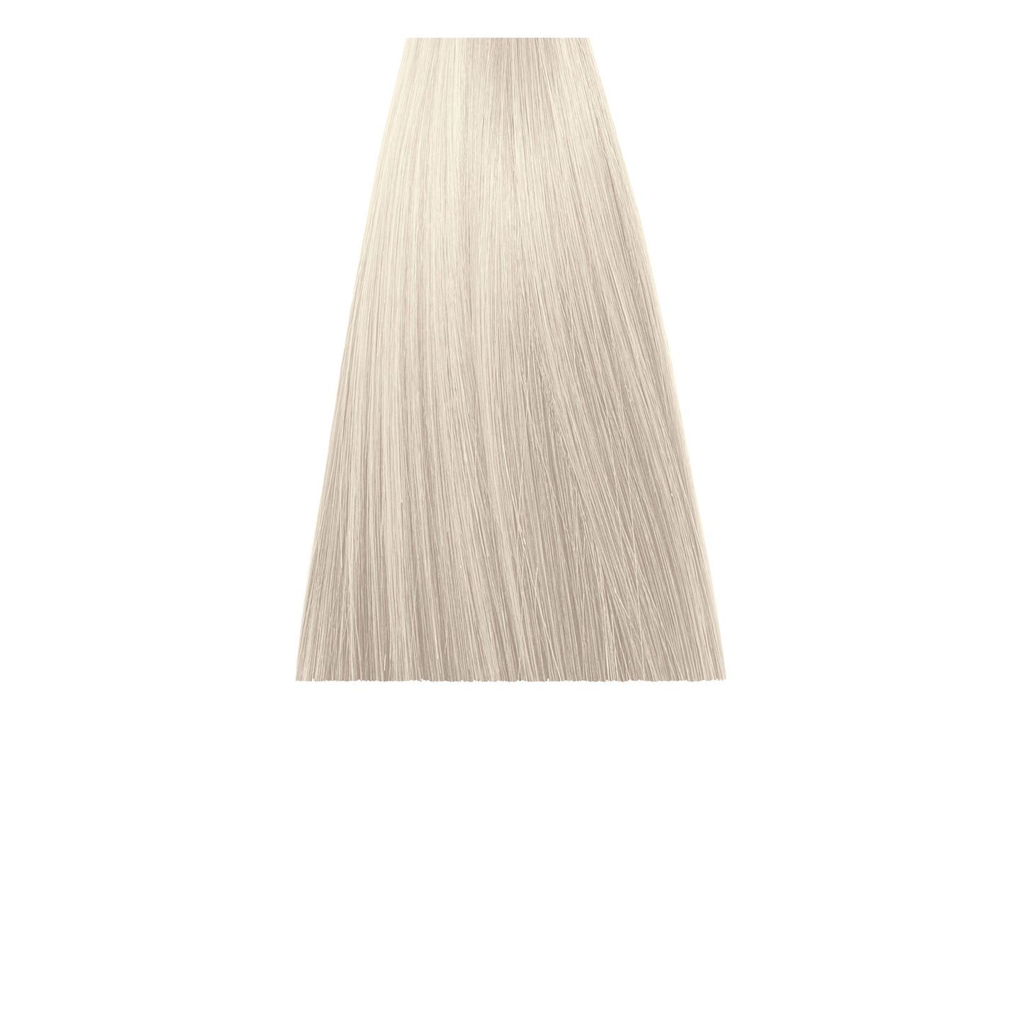 Ultra light ash blonde hair swatch for salon color matching